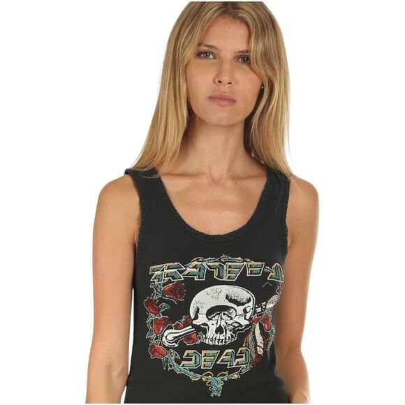 MadeWorn Grateful Dead Cyclops Lace Tank in Coal Size XS - Picture 1 of 9